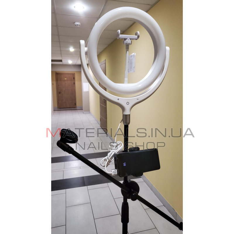 Кільцева лампа Ring Light Kit F-539A, працює від Power Bank