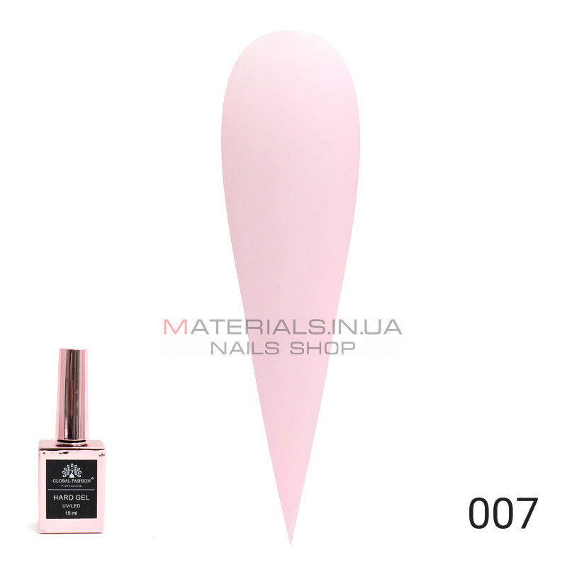 Твердий гель (Hard Gel) 15 мл Global Fashion, 07 Твердий гель (Hard Gel) 15 мл Global Fashion, 07