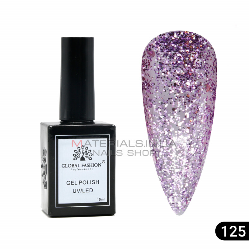 Гель лак Global Fashion, Gel polish 15 ml, 125