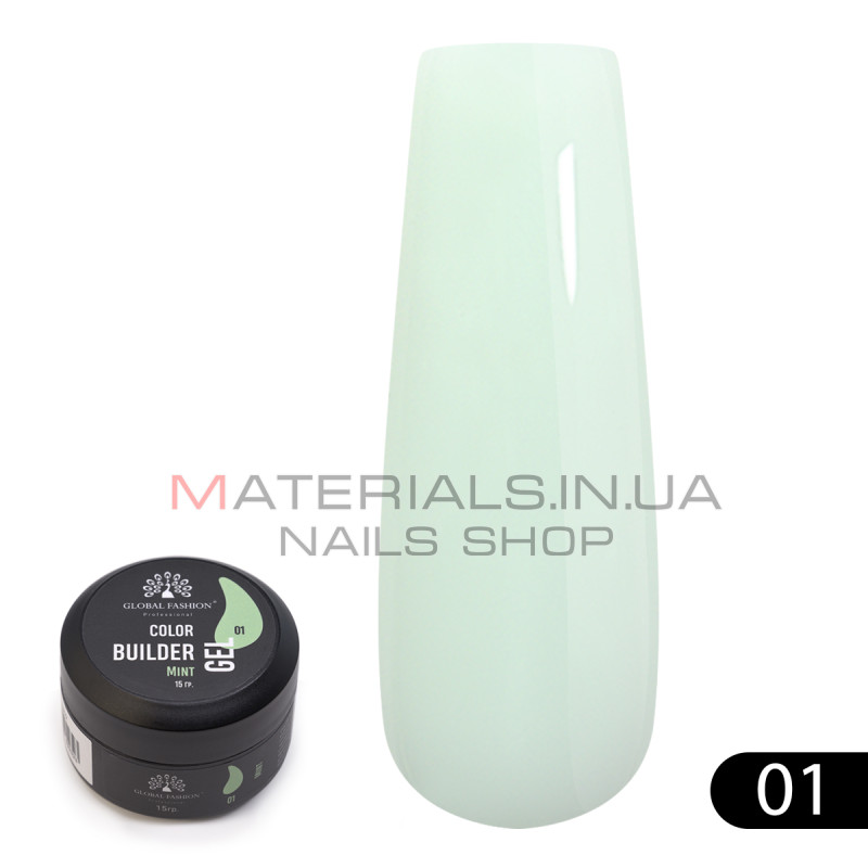 Гель для моделювання нігтів 15 гр, Color Builder Gel 01-Mint