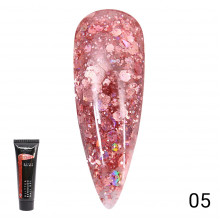 Цветной полигель с глиттером 05, Global Fashion, 30 гр