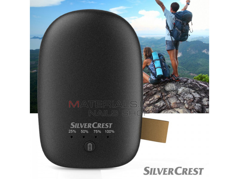 Power Bank 6000 mAh — Silver Crest Black