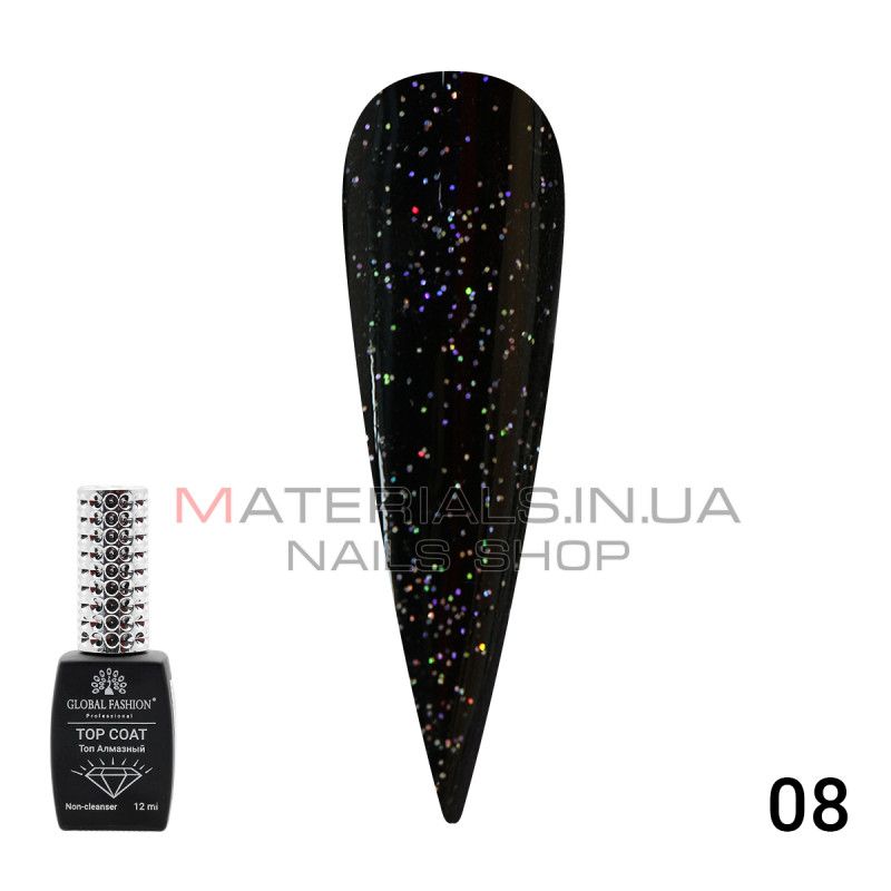Топ с глиттером  Galaxy Top Coat 08, 12 мл