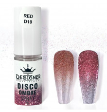 Disco Ombre Spray (7 г.) Red D10 - світловідбивна спрей пудра Дизайнер для створення омбре на нігтях