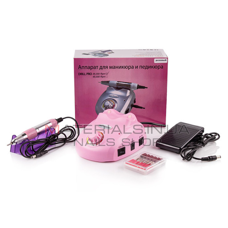Фрезер для манікюру Nail Drill ZS-603 PRO (DM-208) Pink, 45 Ватт, 35000 об/хв