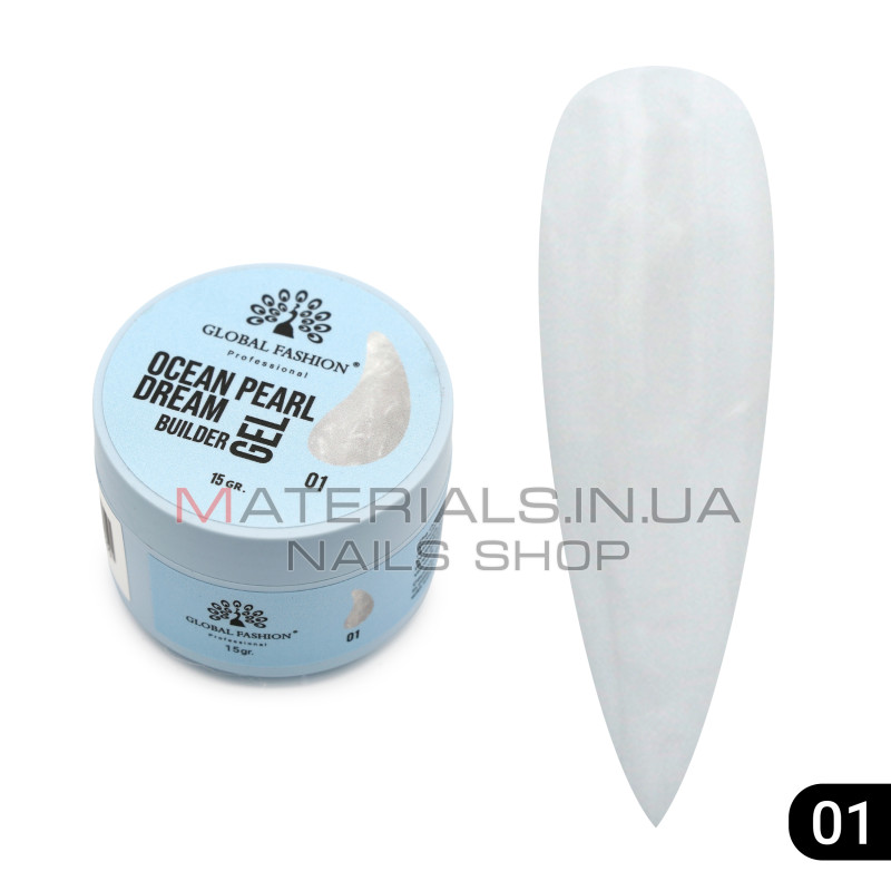 Гель для моделювання нігтів 15 г,  Ocean Pearl Dream Builder Gel 01
