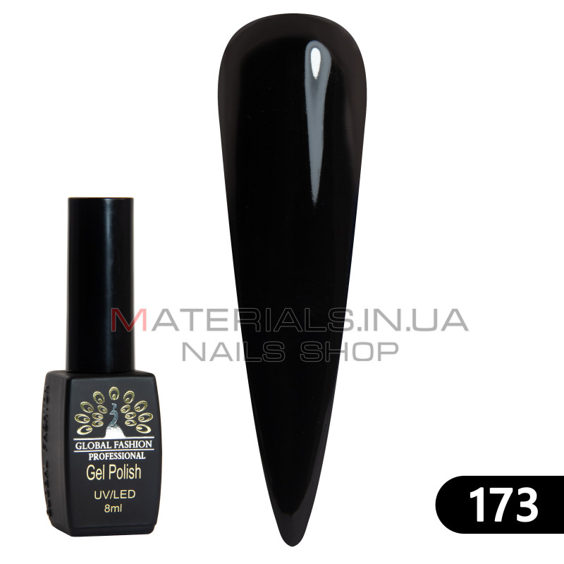 Гель лак BLACK ELITE 173 (black), Global Fashion 8 мл