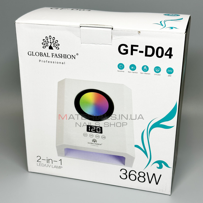 Лампа для нігтів Global Fashion, 368W, GF-D04 (Сіра) Лампа для нігтів Global Fashion, 368W, GF-D04 (Сіра)
