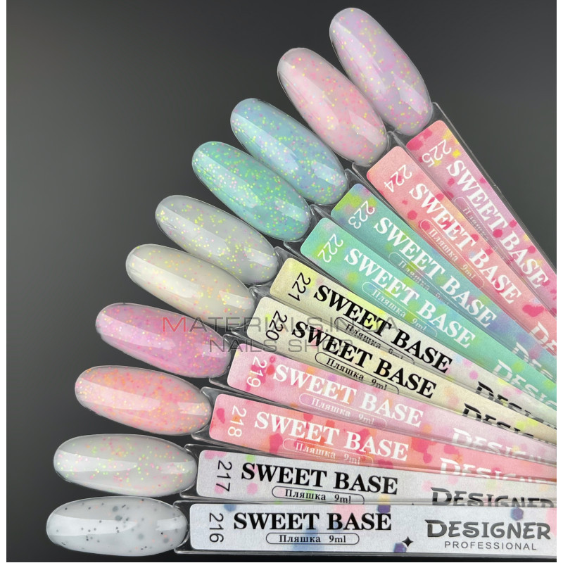 Цветная база Sweet base 220 Дизайнер (9 мл.) - с мелким конфетти разных цветов