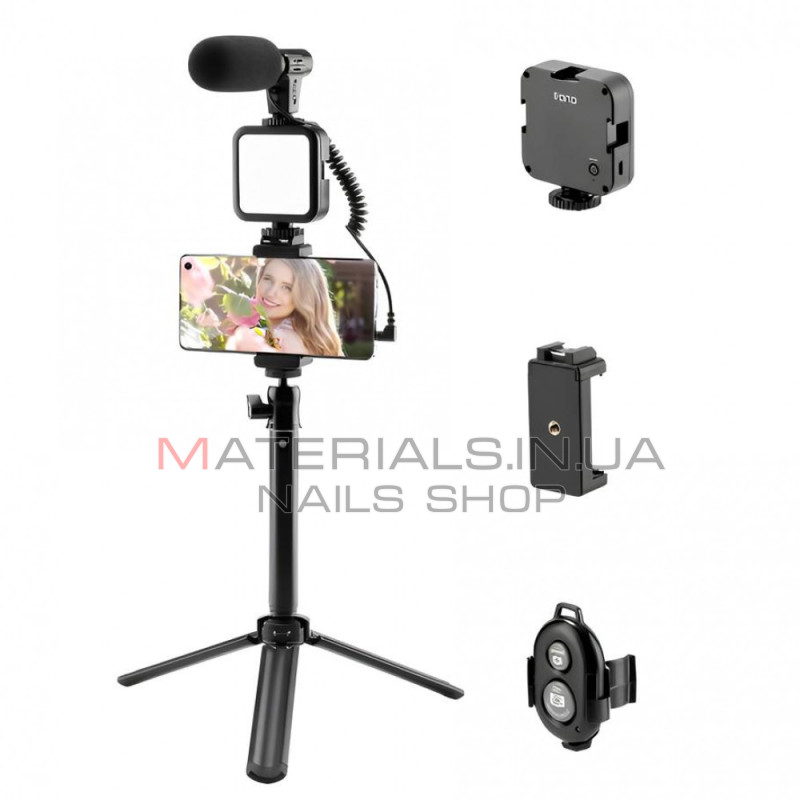 Монопод Tripod AY-49, Z, Bluetooth, LED Lamp, Microphone, 0,60 м