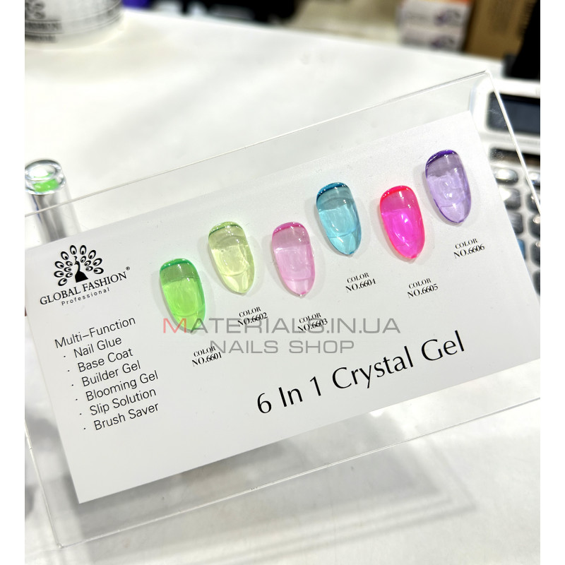 Gel build-up 6 in 1 crystal gel jelly color, 15 ml, 6601 Gel build-up 6 in 1 crystal gel jelly color, 15 ml, 6601