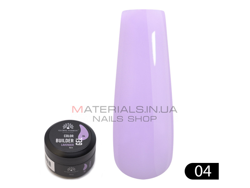 Гель для моделювання нігтів 15 гр, Color Builder Gel 04-Lavender