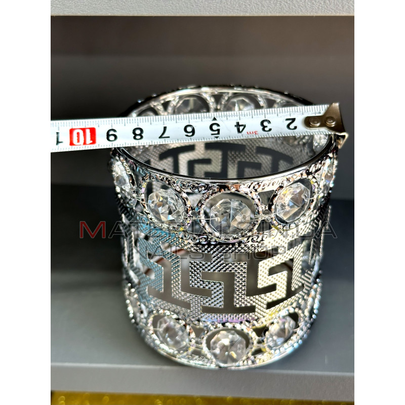 Підставка для пензлів із декоративним каменем Silver Round