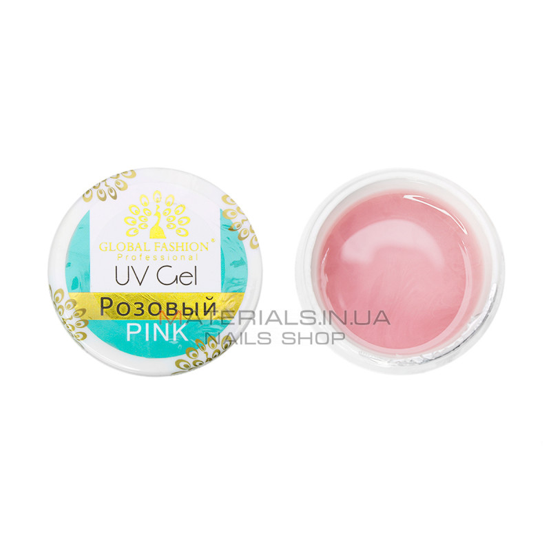 Гель для нарощування нігтів рожевий, Global Fashion Pink 15 г Гель для нарощування нігтів рожевий, Global Fashion Pink 15 г