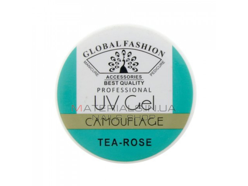 Гель для нарощування нігтів камуфляж Global Fashion Tea Rose 15 г.