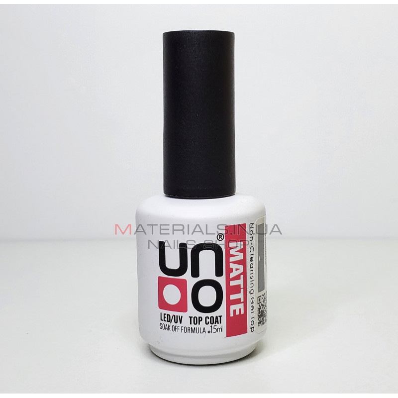Uno Matte Top - Матовое верхнее покрытие для гель-лака (15 мл.) Uno Matte Top - Матовое верхнее покрытие для гель-лака (15 мл.)