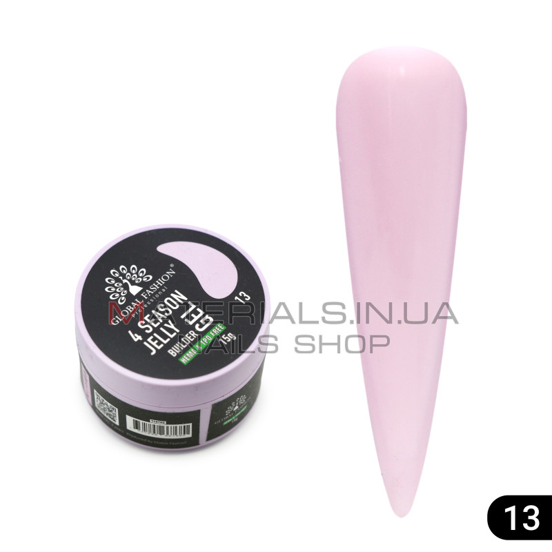 Гель для моделювання нігтів 15 г, 4 Season Jelly Builder Gel, 13