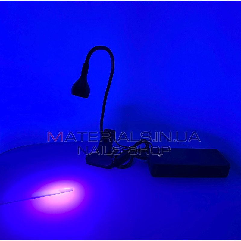 Лампа UV для сушіння гель лаку, гелевих типс з USB (настільна, гнучка, з прищіпкою), 5 Вт. Чорний