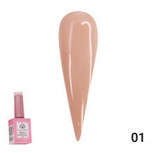 Каучукова база для гель лаку френч, Rubber Base Coat French, 15 мл., Global Fashion 01