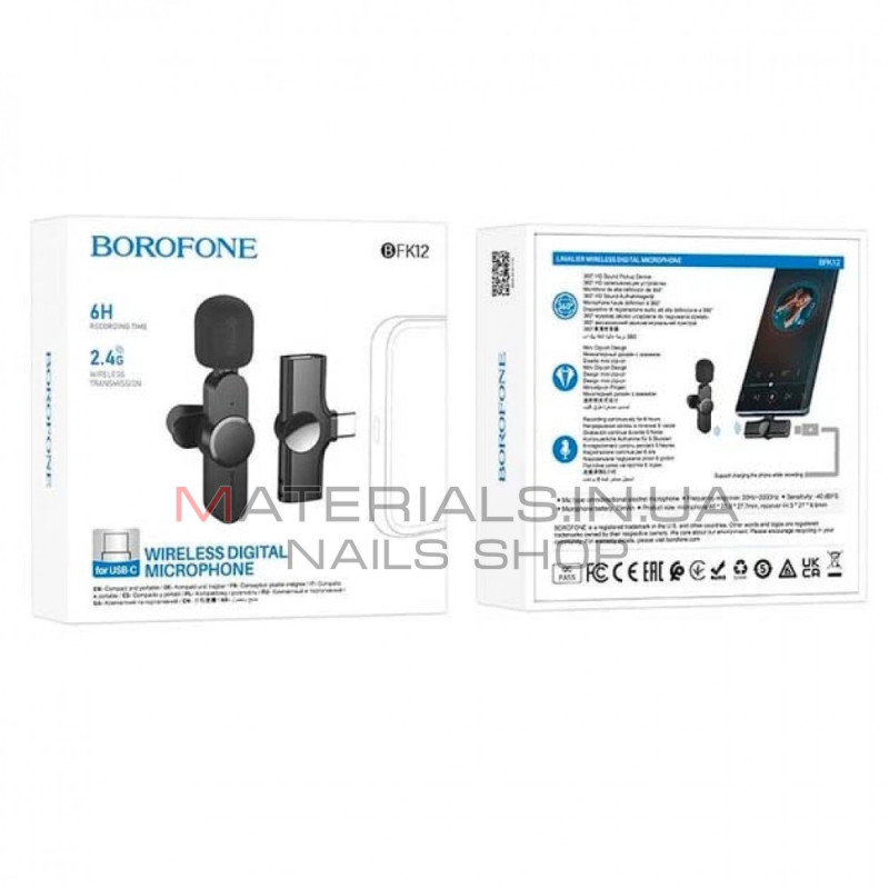 Бездротовий мікрофон для телефона Borofone BFK12, USB-C