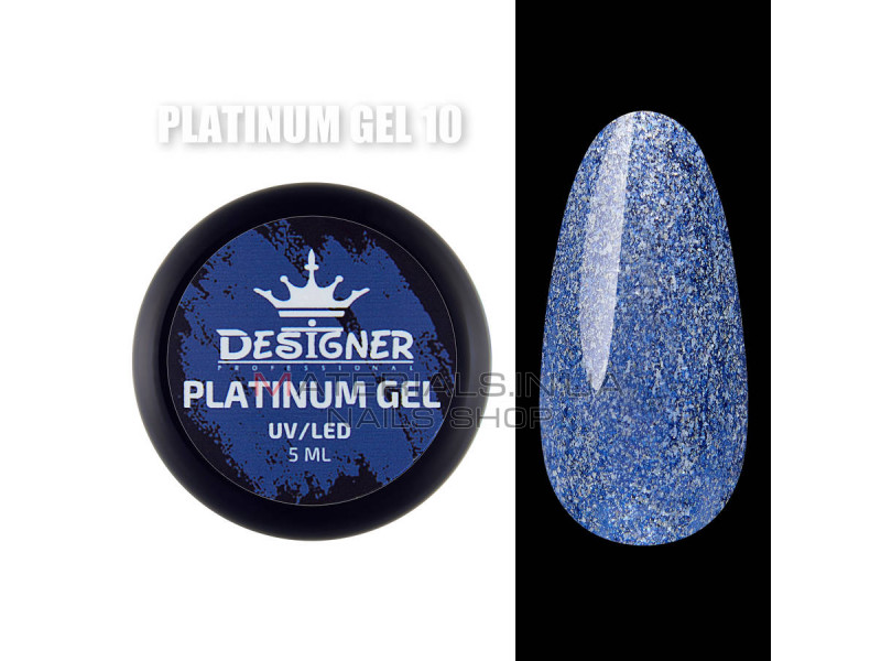 Platinum Gel Гель - платинум Designer Professional с шиммером, 5 мл. №10