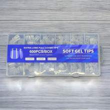 Типсы гелевые Soft Gel Tips, 600 шт., квадрат короткие