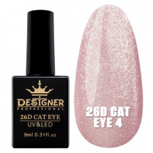 Гель-лак 26D Cat Eye №4, 9 мл., Дизайнер (Кошачий глаз)