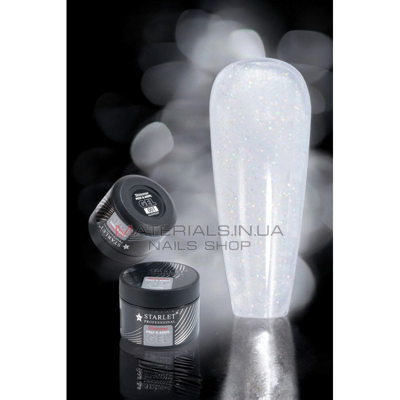Гель для нарощування нігтів Starlet Professional Shimmer Poly & Acryl 30 мл. №01 Гель для нарощування нігтів Starlet Professional Shimmer Poly & Acryl 30 мл. №01