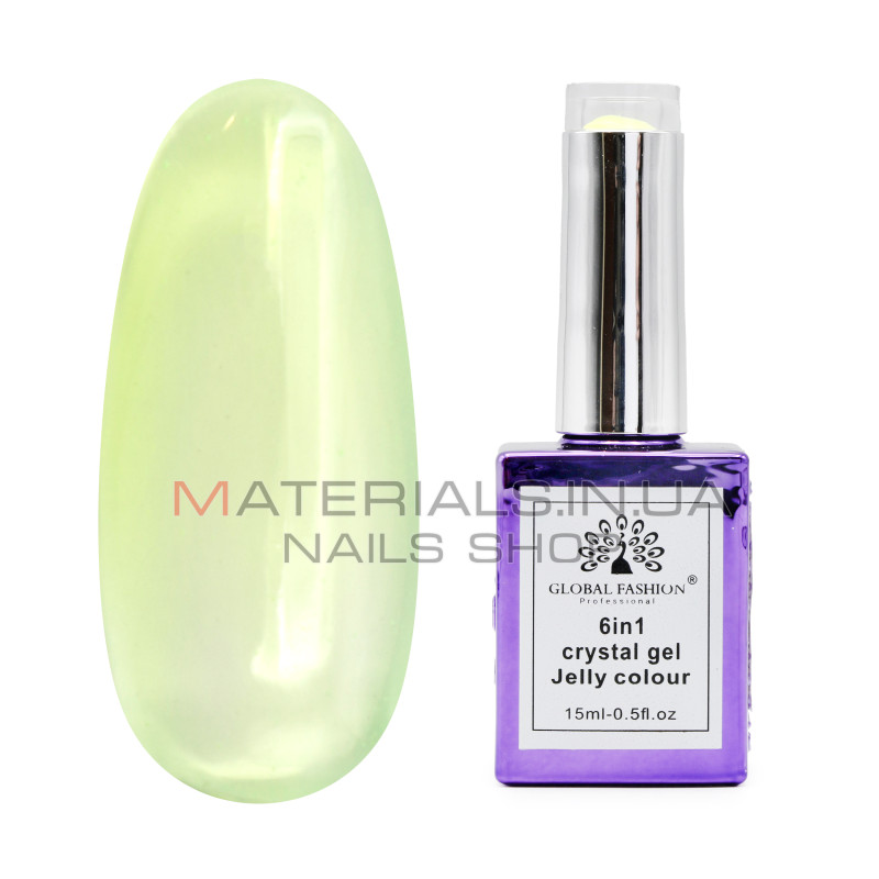 Гель для нарощування 6 in 1 crystal gel jelly colour, 15 мл, 6602