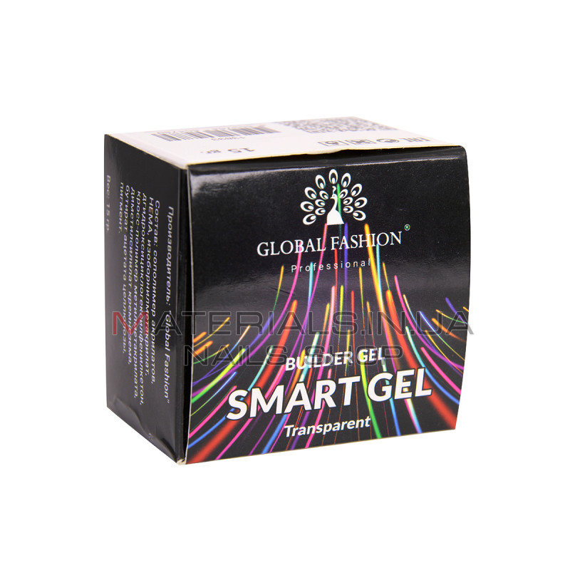 Прозорий гель для моделювання нігтів, двофазний, Smart Gel 15 г