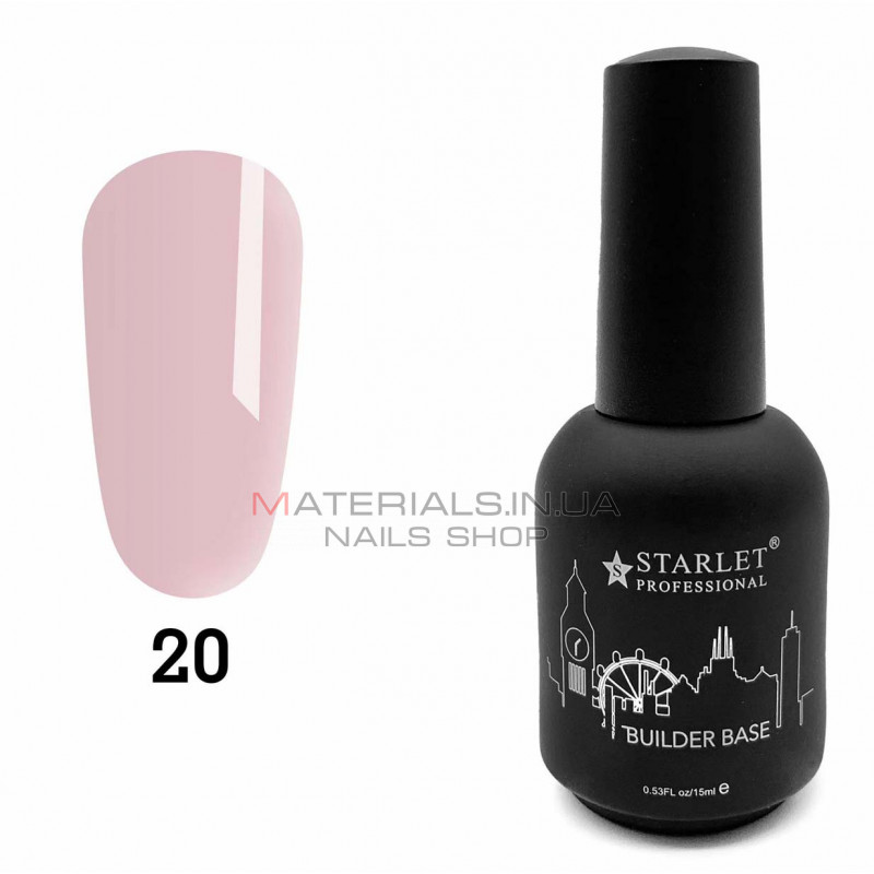 База для нарощування Builder Base Starlet Professional №020, 15 мл База для нарощування Builder Base Starlet Professional №020, 15 мл