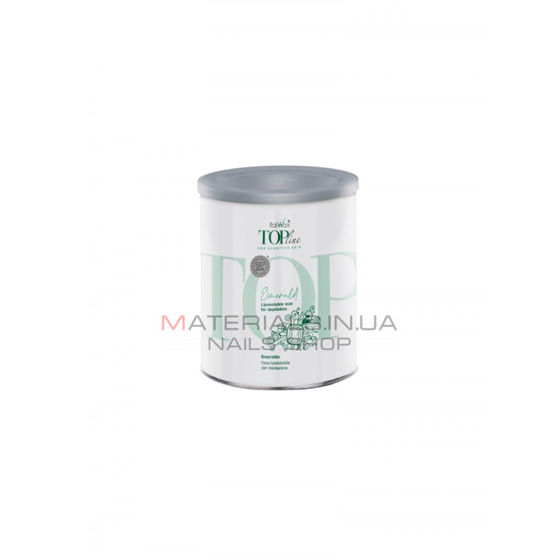 Теплий віск в банці Italwax TOP LINE - Смарагд, 800 мл. Теплий віск в банці Italwax TOP LINE - Смарагд, 800 мл.