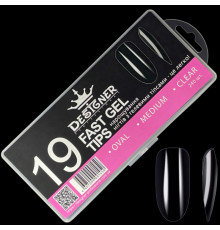 Fast gel tips №19 (Oval, medium size) - Гелеві типси Дизайнер