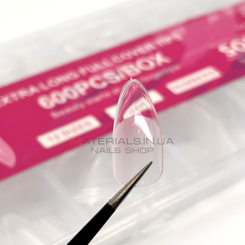Типси гелеві Soft Gel Tips, 600 шт., Мигдаль короткі Типси гелеві Soft Gel Tips, 600 шт., Мигдаль короткі