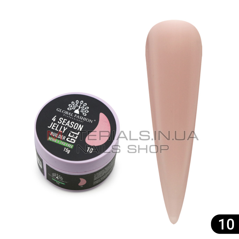 Гель для моделювання нігтів 15 г, 4 Season Jelly Builder Gel, 10
