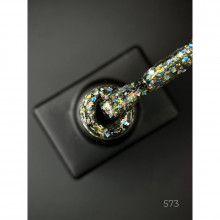 Гель лак Clow Glitter 573 Дизайнер (9мл.) - с хлопьями хамелеон разных размеров и глиттером