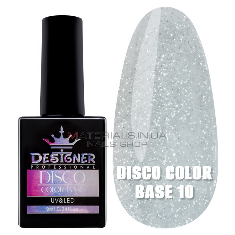 Светоотражающее базовое покрытие №10 (Белый), 9 мл. - Disco Color Base Дизайнер Светоотражающее базовое покрытие №10 (Белый), 9 мл. - Disco Color Base Дизайнер
