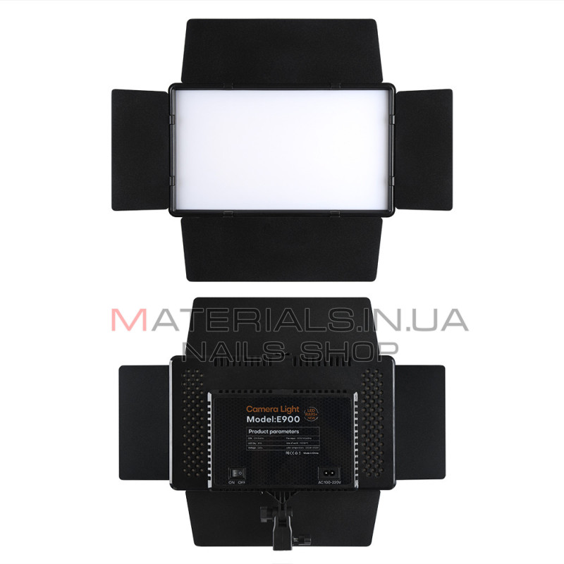 LED-відеосвітло E900, 30 × 17 см, 768 світлодіодів, 3000 K-6500 K, пульт ДК