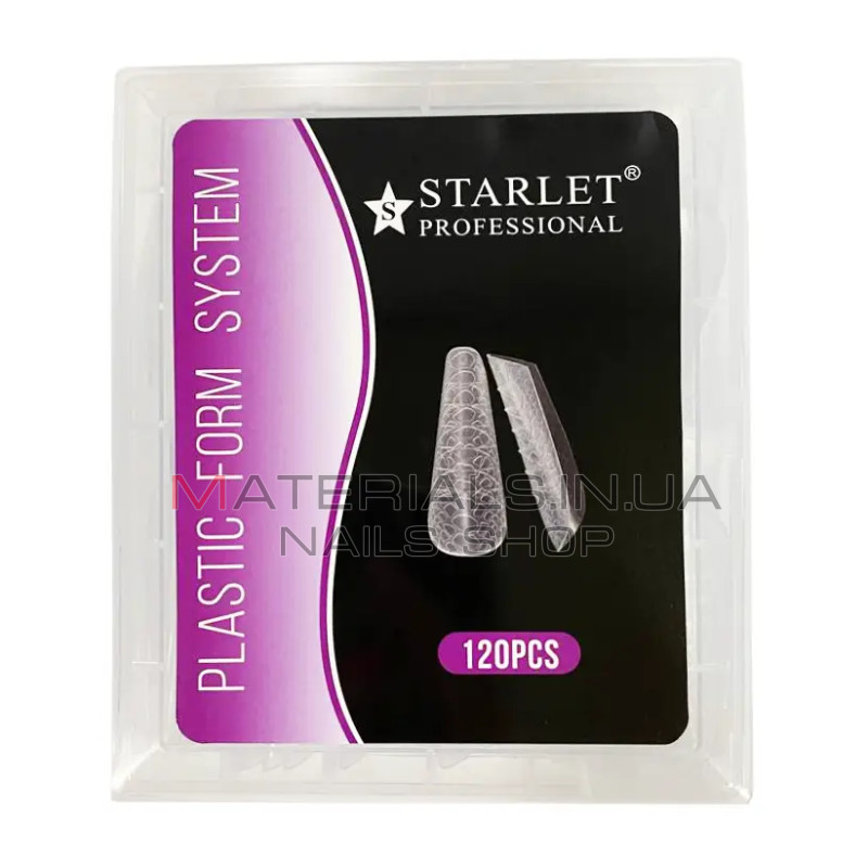 Верхні форми для нарощування нігтів Starlet Professional, 120 шт (арковий мигдаль, довгі) зі зміїним