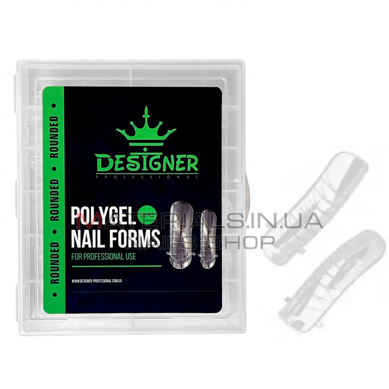Polygel Nail Forms (Rounded) - Верхні форми Дизайнер
