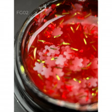 Foil flower gel FG02 (5 мл) Дизайнер - гель з квіточками з фольги