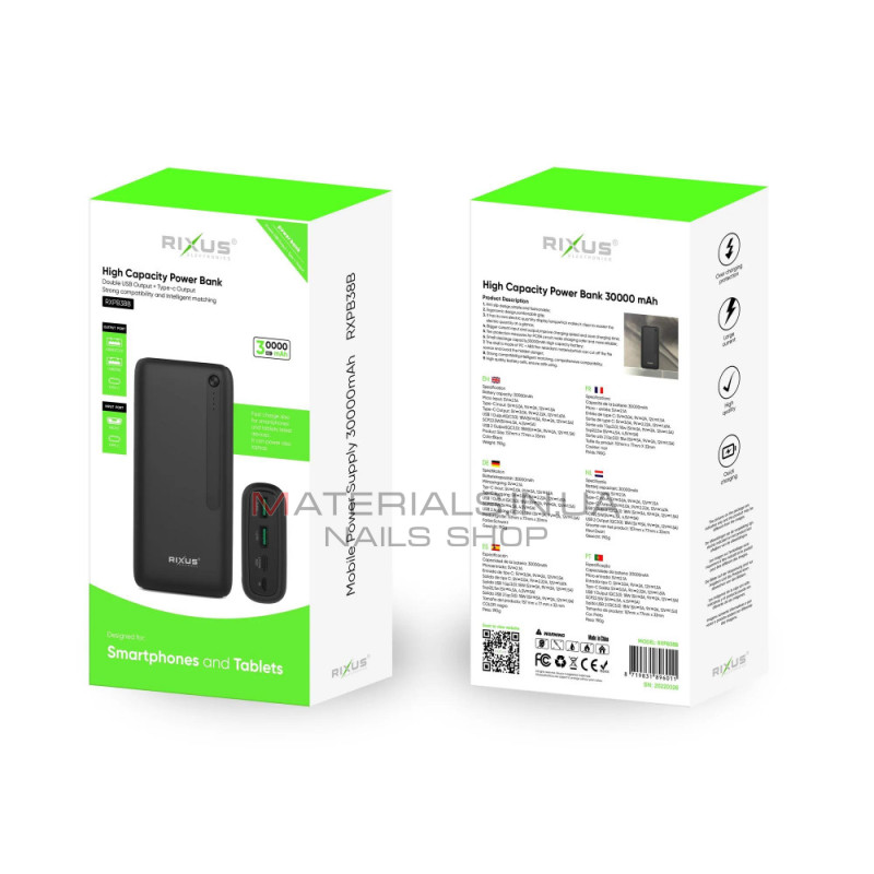 Power Bank 30000 mAh | 22.5W  — Rixus RXPB38B