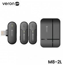 Беспроводной микрофон для телефона Lightning — Veron M8-2L c кейсом зарядки