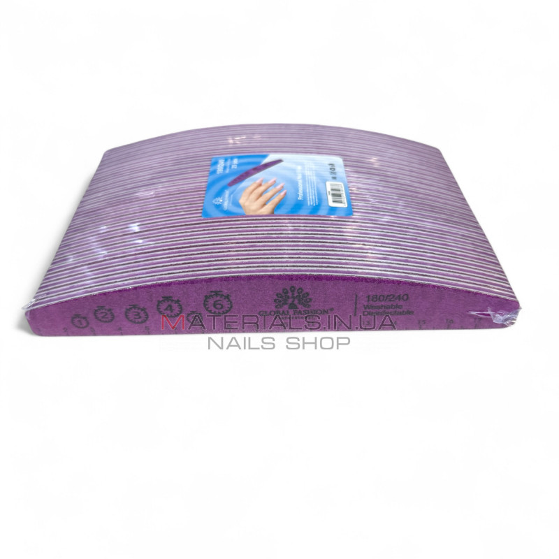 Упаковка пилок Global Fashion (color series) - човен 180/240 грит (25шт) Упаковка пилок Global Fashion (color series) - човен 180/240 грит (25шт)