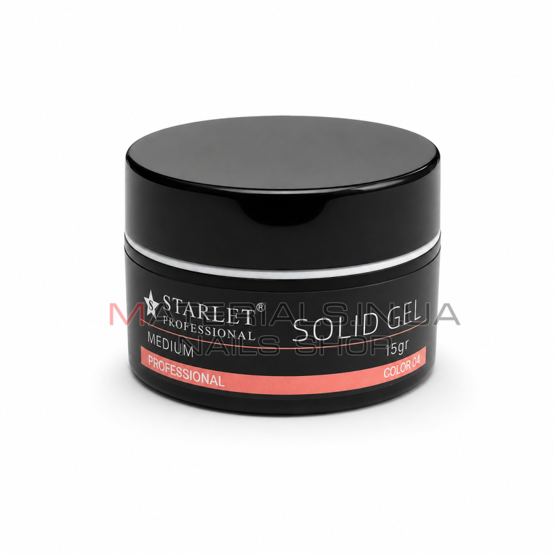 Твердий гель для нарощування та ліплення Starlet Professional Solid Gel №04, 15 г