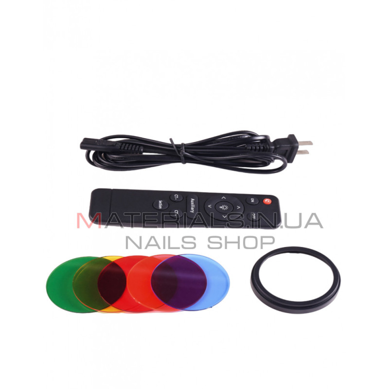 Студійний LED-прожектор YM-80, RGB, 18 × 7,5 см, RGB, 5 колір, 3200 K-6500 K, пульт ДК