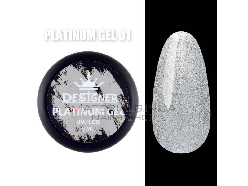 Platinum Gel Гель - платинум Designer Professional с шиммером, 5 мл. №01