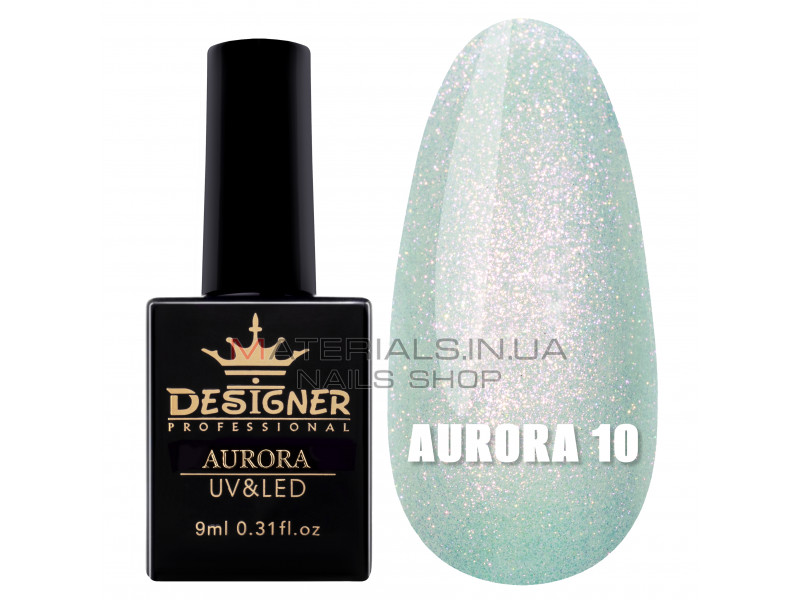 Гель-лак для дизайна Aurora Designer c эффектом втирки, 9 мл. №10