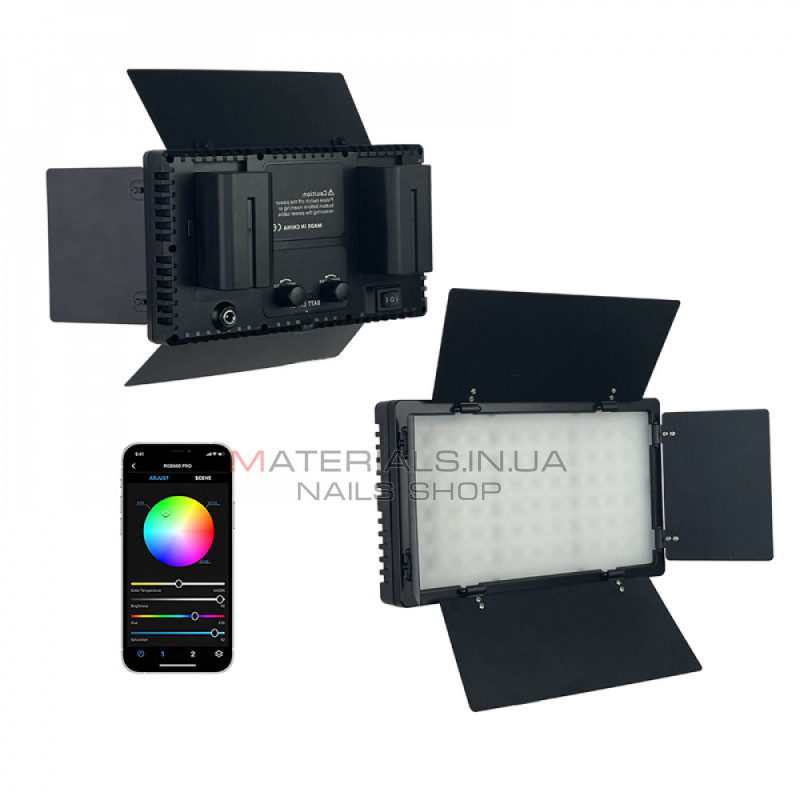 Лампа видеосвет LED Pro 600 I panel light I 2 battery(4400mAh) I charger I carry bag I Лампа видеосвет LED Pro 600 I panel light I 2 battery(4400mAh) I charger I carry bag I