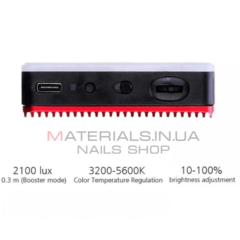 Накамерный видеосвет LED — HF-64B (500 LM/3200K-5600K/LED 64 PCS/Battery 1500 mah)  Led Display/Type-c+ power bank